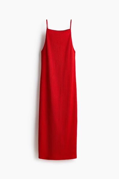 Textured jersey strappy dress