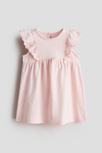 Frill-trimmed cotton dress