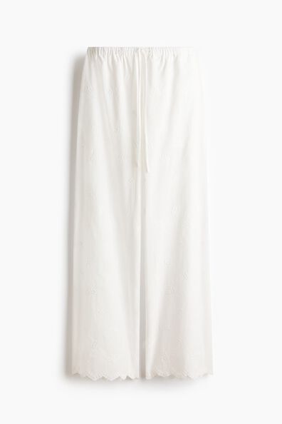 Embroidered drawstring trousers