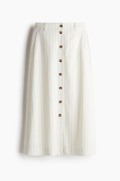 Linen-blend skirt