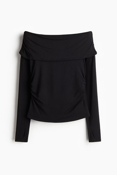 Off-the-shoulder sports top