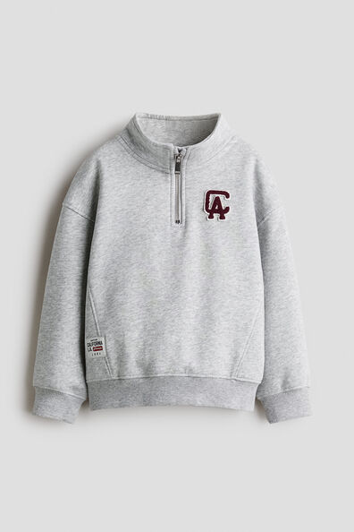 Zip-top brushed-inside sweatshirt