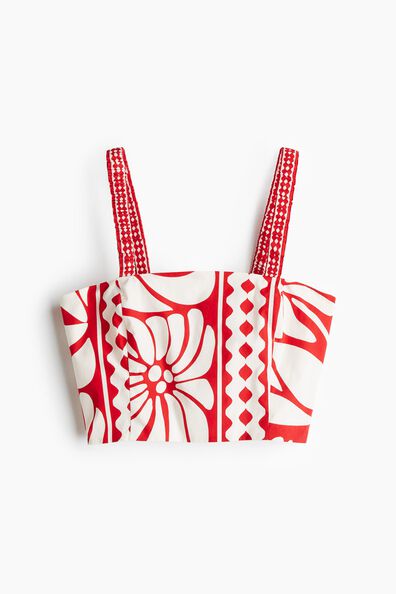 Cropped poplin top