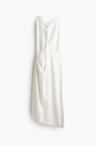 Twist-detail twill dress