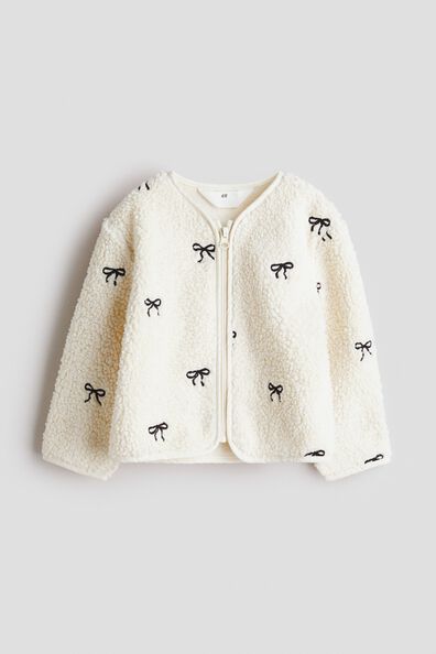 Zip-through teddy cardigan