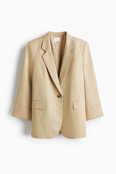 Linen-blend blazer