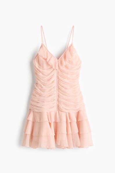 Draped chiffon strappy dress