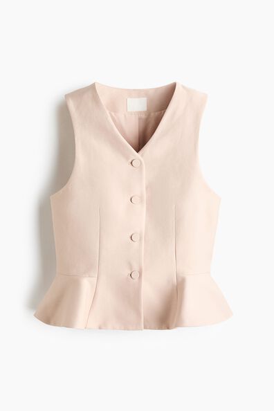 V-neck peplum waistcoat