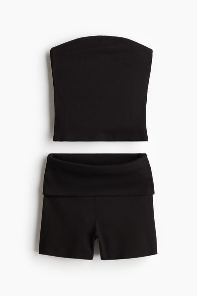 2-piece tube top and shorts set
