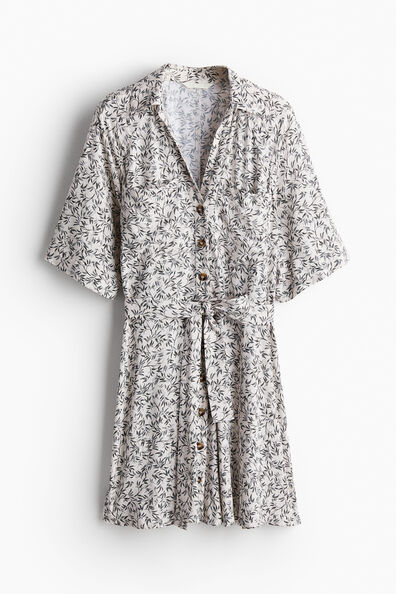 Tie-belt shirt dress