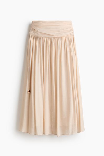 Gathered crêpe skirt
