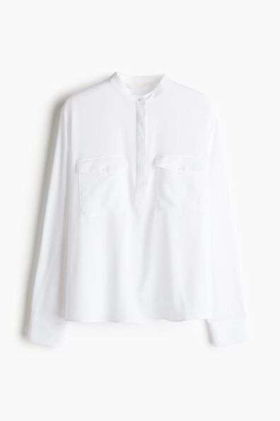Band-collar blouse