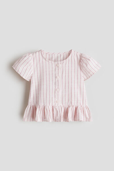 Short-sleeved cotton blouse