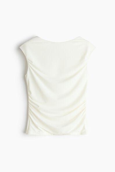 Draped boat-neck top