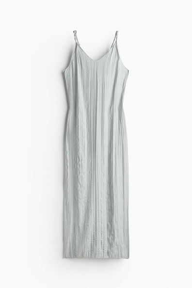 Twist-detail crinkled satin dress