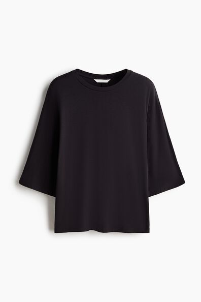 Batwing-sleeved viscose top