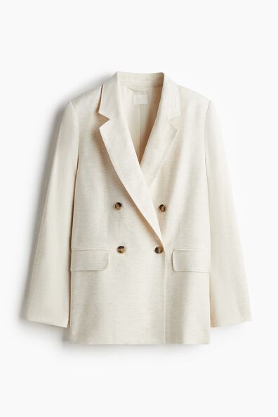 Linen-blend blazer