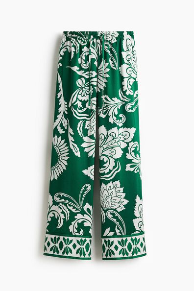 Patterned drawstring trousers