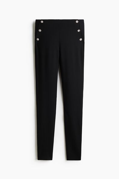 Button-detailed leggings