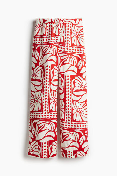 Linen-blend trousers
