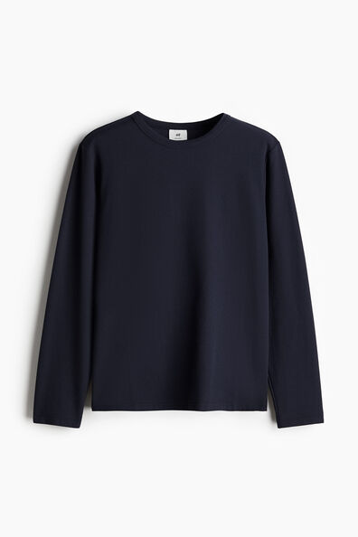 Regular Fit Long-sleeved waffled top