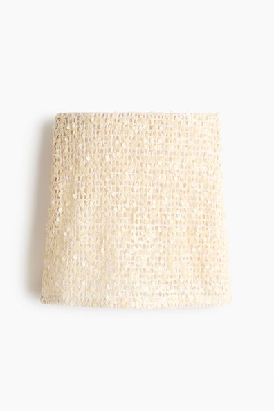 Sequined net skirt