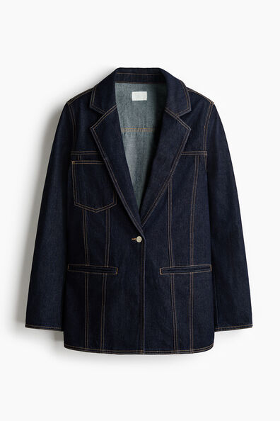 Oversized denim blazer