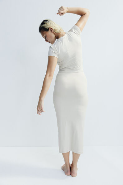 Microfibre maxi skirt