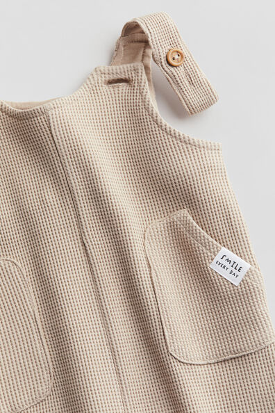Waffled cotton dungarees