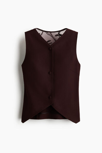 Embroidered wool-blend waistcoat
