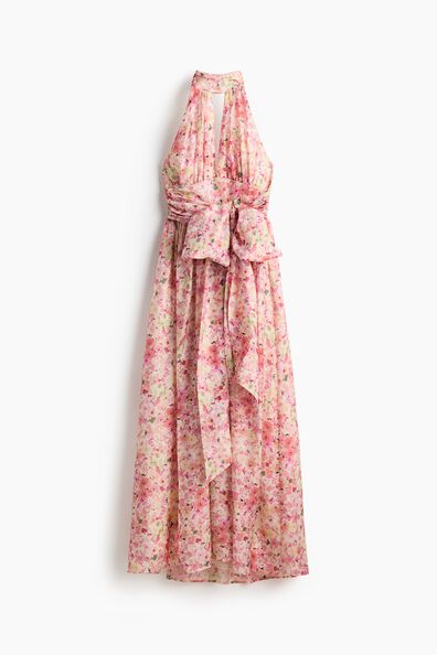 Tie-detail halterneck dress