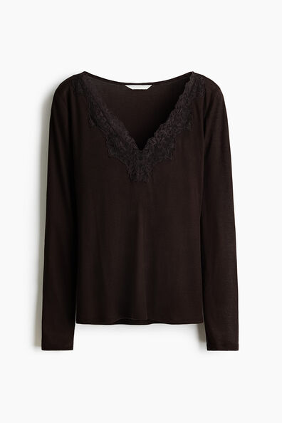Lace-trimmed top