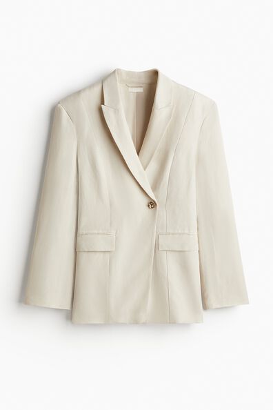 Linen-blend blazer