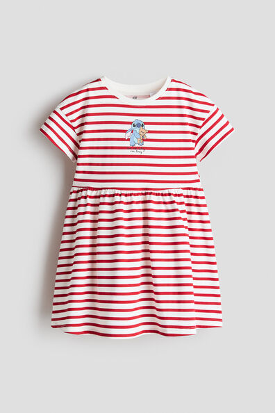Print-motif cotton dress