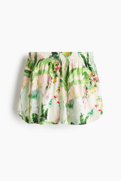 Patterned cotton shorts