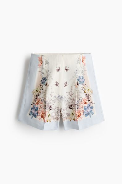 Tailored linen-blend shorts