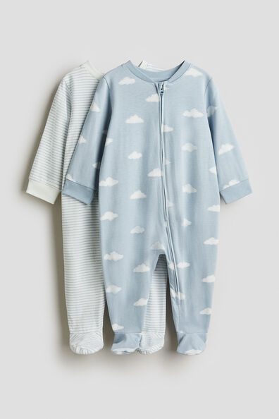 2-pack zip-up sleepsuits