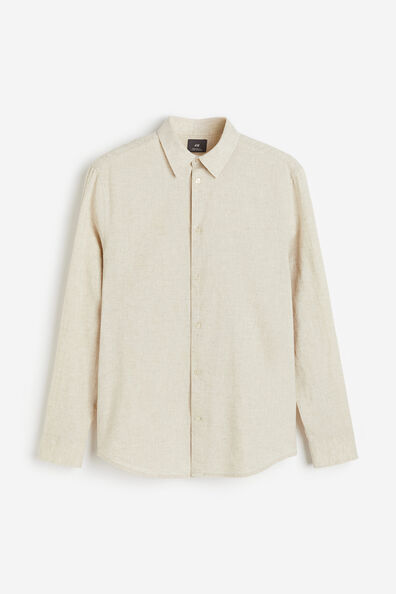 Regular Fit Linen-blend shirt