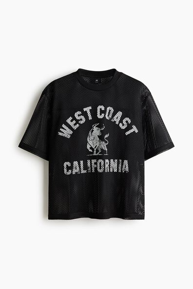 Oversized Fit Printed mesh t-shirt
