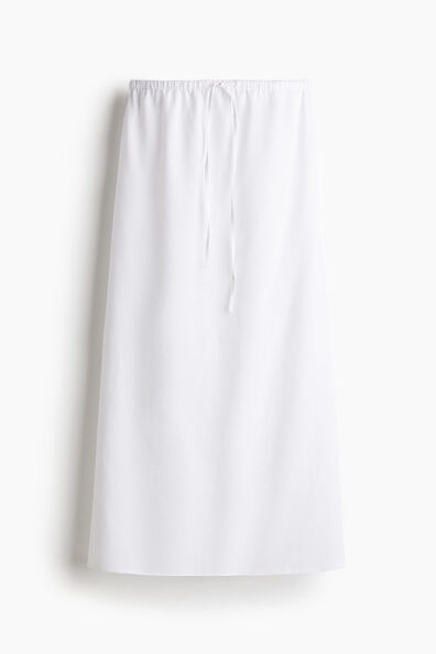 Linen-blend skirt