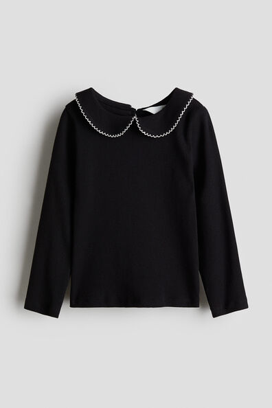 Collared jersey top