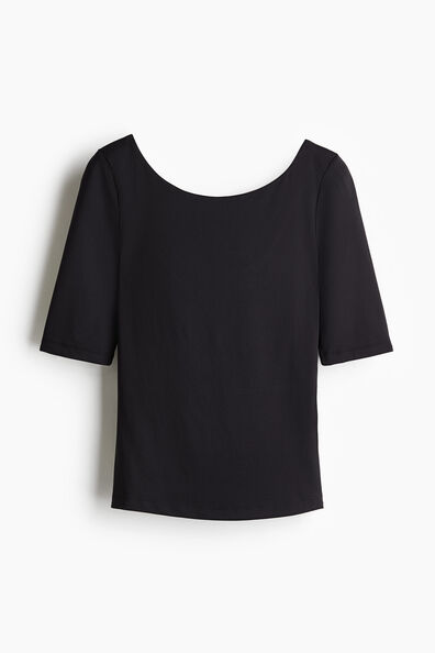 Ballerina-neckline top