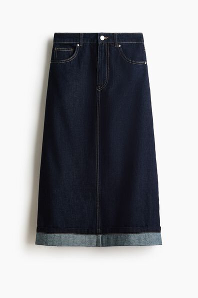 Denim midi skirt