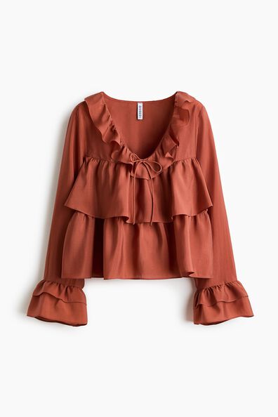 Frill-trimmed blouse