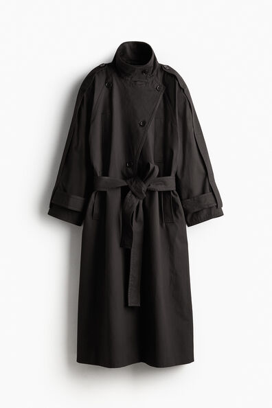 Oversized cotton trench coat
