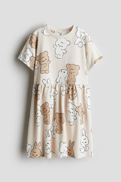 Patterned cotton jersey dress