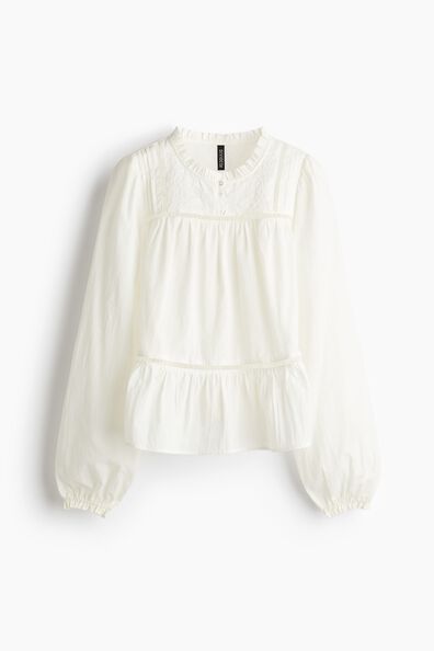 Embroidered cotton blouse