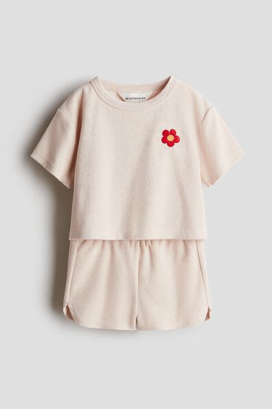 2-piece terry top and shorts set