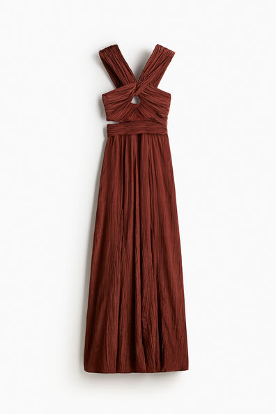 Draped plissé dress