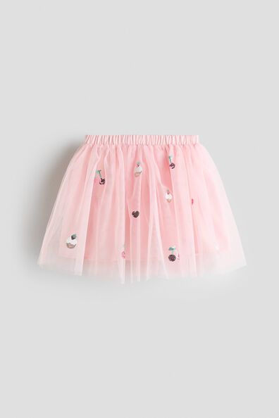 Sequined tulle skirt